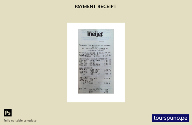 plantilla de cheque de pago Meijer lista para imprimir